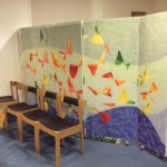 A colourful room divider