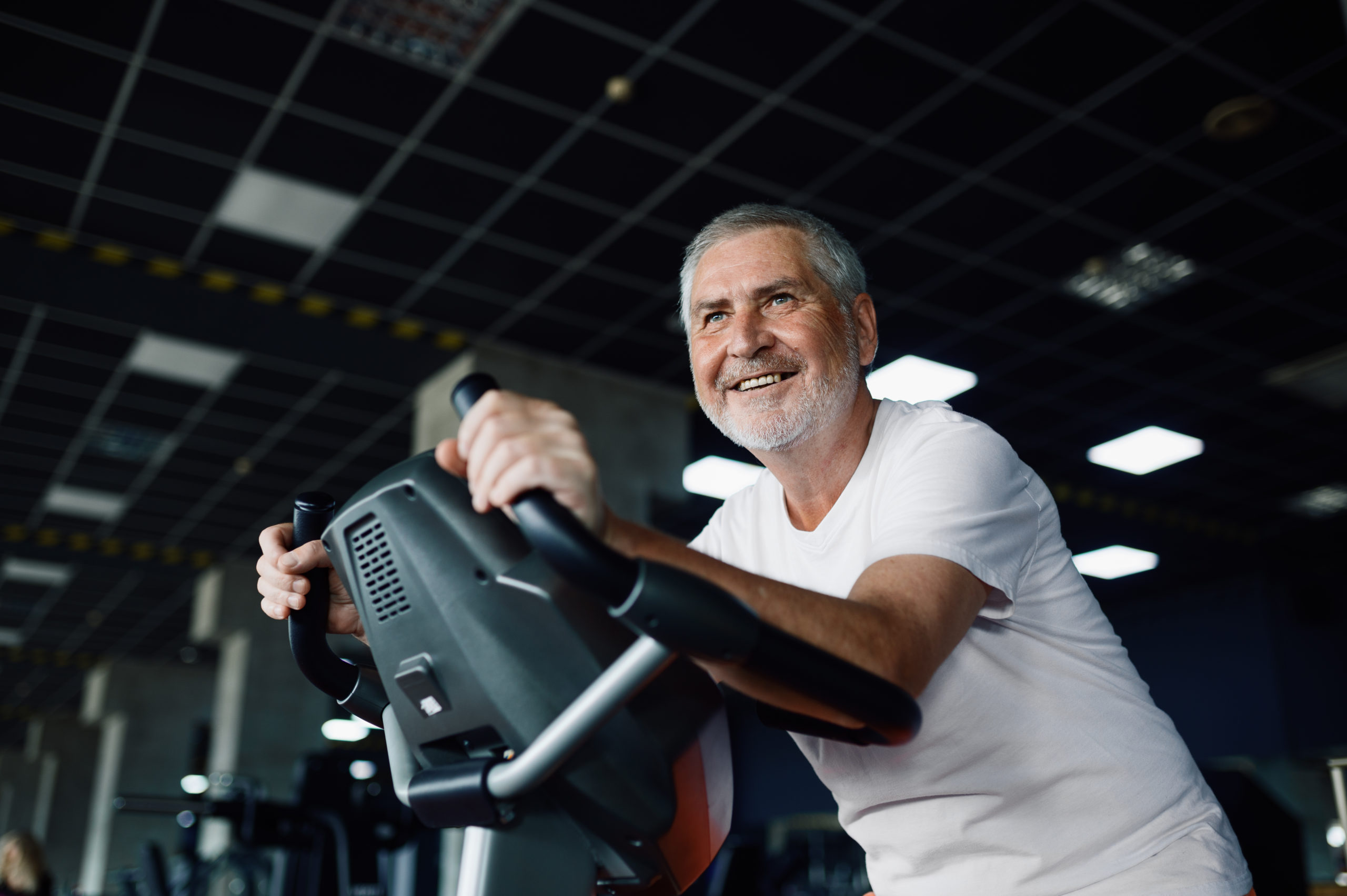 Decorative Image, man on stationary bicycle