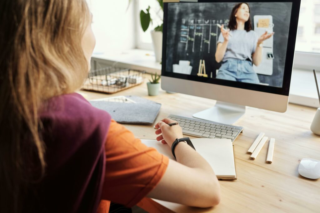 lady on her computer