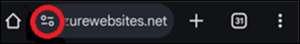 Image shows the address bar from a web browser. Circled in red, there is symbol depicting two parallel, horizontal lines, with a circle on the left end of the top line and the right end of the bottom line.