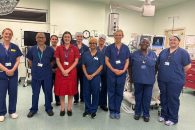 Members of the team involved in the first ever vaginal hysterectomy as a day surgery at Musgrove Park Hospital.