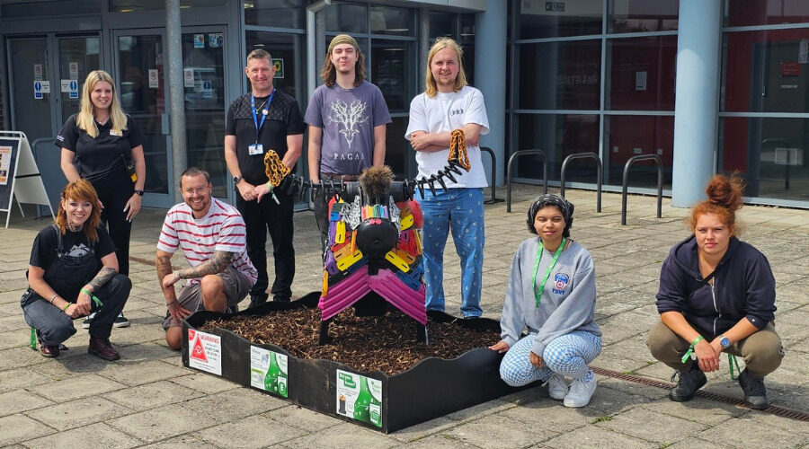 Our early intervention in psychosis team creates litterbug ‘Vince’ for Taunton’s Trash Trail