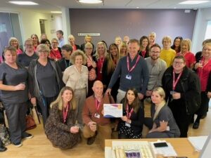 Photo shows the Burnham and Berrow Medical Centre team grouped together.