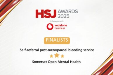 A finalist graphic with the Health Service Journal logo on.