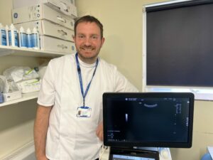 A colleague from Somerset's ultrasound department stood in a scanning room at Wellington Hospital.