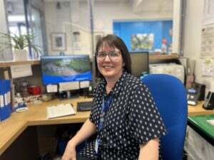 An administrator sat behind the reception desk at Wellington Hospital.