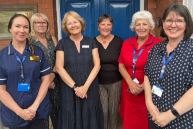 Colleagues from Wellington Hospital and the League of Friends stood outside the hospital.