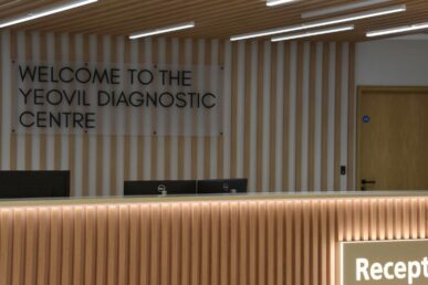 The reception desk at the Yeovil Diagnostic Centre.