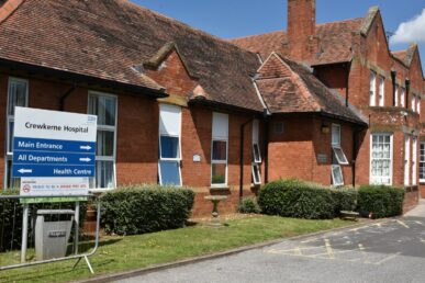 A photo of the outside of Crewkerne Community Hospital.