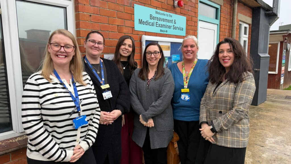 A group of team from the bereavement and medical examiner service at Musgrove Park Hospital.