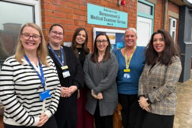 A group of team from the bereavement and medical examiner service at Musgrove Park Hospital.