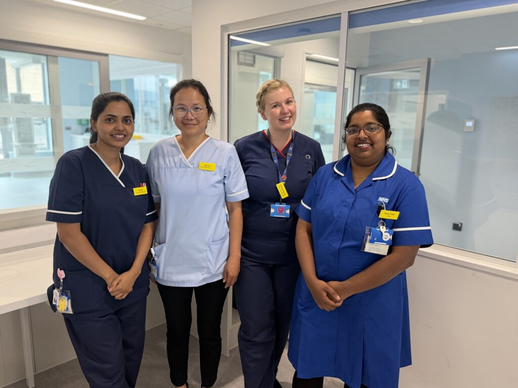 A photo of the intensive care unit team in the King's Building at Musgrove Park Hospital.